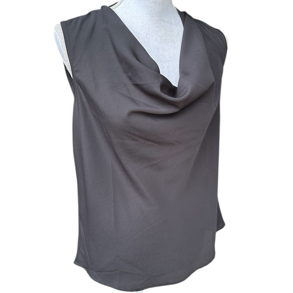 GAP Black Sleeveless Drape Blouse